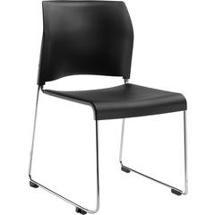 NPS® Cafetorium Plastic Stack Chair, Black