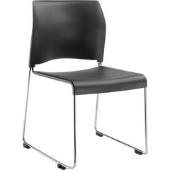 NPS® 8800 Series Cafetorium Plastic Stack Chair, Charcoal