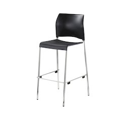 Cafetorium Bar Stool, Plastic Seat, Charcoal