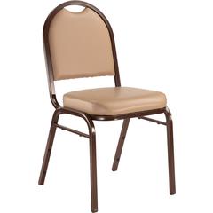 NPS® 9200 Series Premium Vinyl Upholstered Stack Chair, French Beige Seat/Mocha Frame