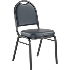 NPS® 9200 Series Premium Vinyl Upholstered Stack Chair, Midnight Blue Seat/ Black Sandtex Frame