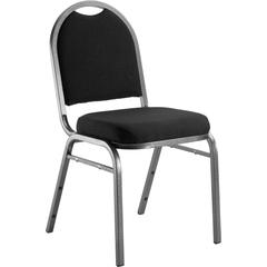NPS® 9200 Series Premium Fabric Upholstered Stack Chair, Ebony Black Seat/ Silvervein Frame