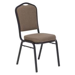 NPS® 9300 Series Deluxe Fabric Upholstered Stack Chair, Natural Taupe Seat/Black Sandtex Frame