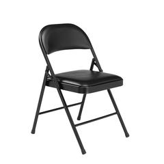 Commercialine® Vinyl Padded Steel Folding Chair, Black (Pack of 4)