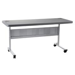 NPS® 24" x 60" Flip-N-Store Training Table, Charcoal Slate