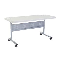 NPS® 24" x 60" Flip-N-Store Training Table, Speckled Grey