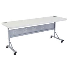 NPS® 24" x 72" Flip-N-Store Training Table, Speckled Grey