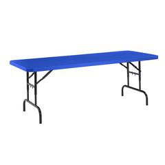 NPS® 30" x 72" Height Adjustable Heavy Duty Folding Table, Blue