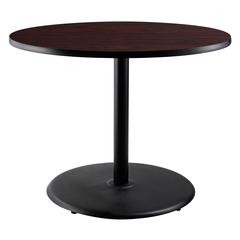 NPS® Café Table, 36" Round, Round Base, 30" Height, Particleboard Core/T-Mold - Brown