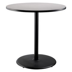 NPS® Café Table, 36" Round, Round Base, 42" Height, Particleboard Core/T-Mold - Grey
