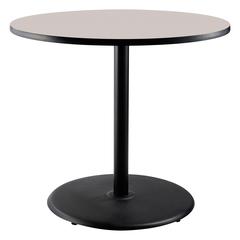 NPS® Café Table, 36" Round, Round Base, 36" Height, Particleboard Core/T-Mold - Grey