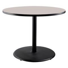 NPS® Café Table, 36" Round, Round Base, 30" Height, Particleboard Core/T-Mold - Grey