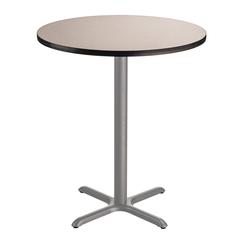 NPS® Café Table, 36" Round, X Base, 42" Height, Particleboard Core/T-Mold