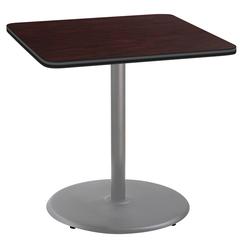 NPS® Café Table, 36" Square, Round Base, 36" Height, Particleboard Core/T-Mold