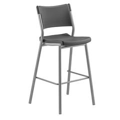 NPS® Café Time Stool, Charcoal Slate Top & Silver Frame