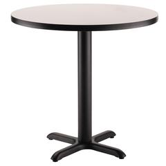 NPS® Café Table, 36" Round, "X" Base, 30" Height, Particleboard Core/T-Mold -Grey