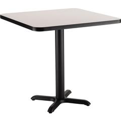 NPS® Café Table, 36" Square, "X" Base, 30" Height, Particleboard Core/T-Mold - Grey