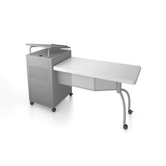 Oklahoma Sound® Edupod Teacher's Desk & Lectern Combo, Grey Hammer Tone