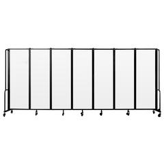 NPS® Room Divider, 6' Height, 7 Sections, Clear Acrylic Panels