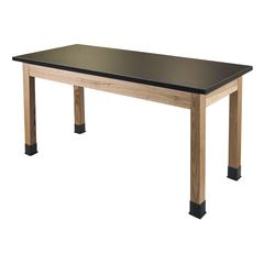 NPS® Wood Science Lab Table, 24 x 48 x 30, Chemical Resistant Top