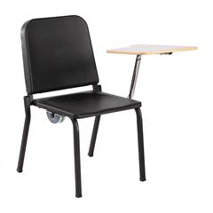 NPS® 8200 Series Melody Music Stack Chair With Left Tablet Arm, Black Chair and Grey Nebula Tablet Arm