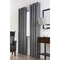 Navar Grommet Curtain Panel Window Dressing 54 x 95 in Dark Grey