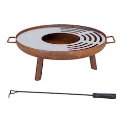 28 in. Fire Pit Outdoor Steel Rusic Firepit Patio Wood Burning Fire Pits
