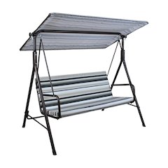 2-Seat Patio Metal Proch Swing With Adjustable Canopy