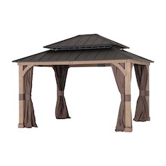 13 ft. x 11 ft. Cedar Frame Steel 2-Tier Hardtop Gazebo