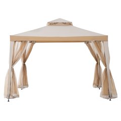 10 ft. x 10 ft. Outdoor Modern 2-Tier Steel Frame Soft Top Gazebo