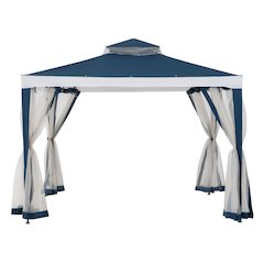 10 ft. x 10 ft. Outdoor Modern 2-Tier Steel Frame Soft Top Gazebo