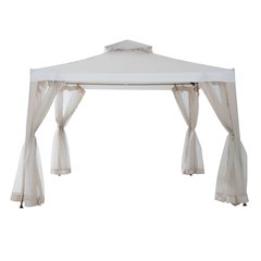 10 ft. x 10 ft. Outdoor Modern 2-Tier Steel Frame Soft Top Gazebo