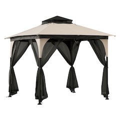 9.5 ft. x 9.5 ft. Soft Top Outdoor Steel Frame Gazebo Canopy