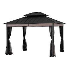 10 ft. x 12 ft. Heavy-Duty Steel Hardtop Gazebo with Mosquito Netting