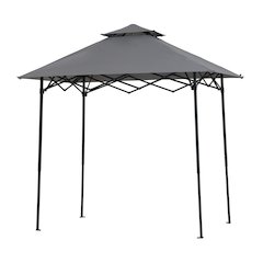 8x5 ftPop up Grill Gazebo with Magnetic LED Light and Carrying Bag, Gray