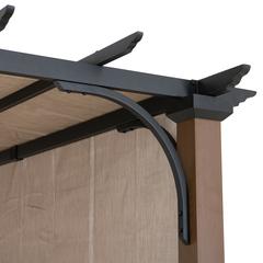 Sunjoy 11 x 11 ft Metal Pergola with Adjustable Tan Garden Shade