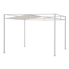 10 ft. x 10 ft. Patio Darkeford Metal Pergola With White Sling Fabric Canopy