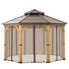 Gazebo Polyester Mosquito Netting 8-Panel Screen Walls for 13 ft. x 13 ft Gazebo