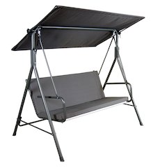 2-Seat Patio Metal Proch Swing With Adjustable Canopy