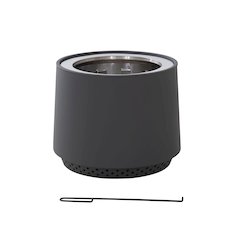 Stainless Steel Wood-Burning Smokeless Fire Pit with PVC Cover and Poker, Grey