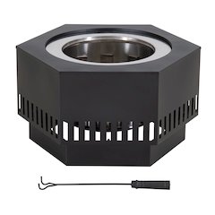 Lawrence 28. Black Steel Wood Burning Outdoor Smokeless Fire Pit with PVC Cover