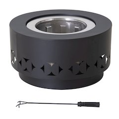 Lawrence 28. Black Steel Wood Burning Outdoor Smokeless Fire Pit with PVC Cover