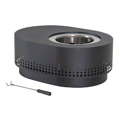 Lawrence 38. Black Steel Wood Burning Outdoor Smokeless Fire Pit with PVC Cover