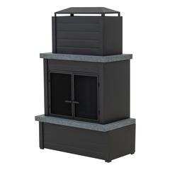 Wood Burning Fireplace –  Outdoor Steel Fireplace with Chimney, Log Holders