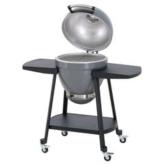 Sunjoy 20IN Egg-shaped Grill with Pizza Plate, Grey