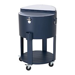 60 Quart Rolling Ice Chest Cooler Cart, Portable Patio Party Bar