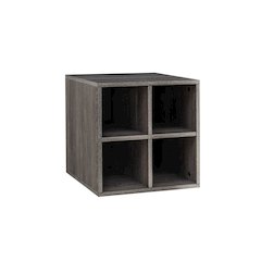 Quub Quarter Cabinet, Space Saving Stackable MDF Wood Cabinet for Living Room
