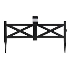 Sunjoy Cromwell Solar Garden Border Fencing Black (5PK)
