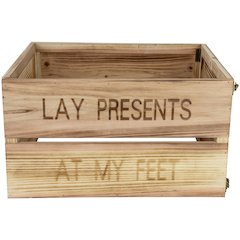 18" Wood Crate "Lay Presents at My Feet" Christmas Tree Collar