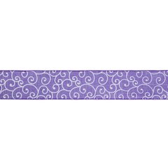 Purple and White Swirl Wired Spring Craft Ribbon 2.5" x 10 Yards